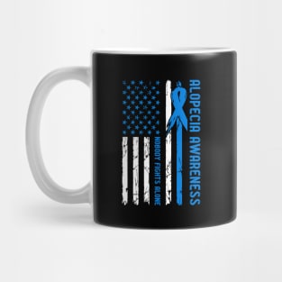 Alopecia Awareness Flag Nobody Fights Alone Mug